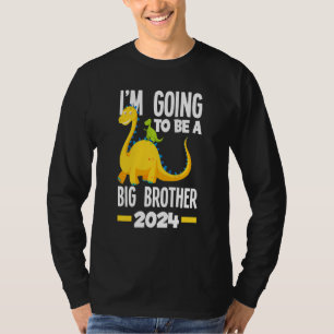 Kids I'm Going To Be A Big Brother 2024 Dinosaur D T-Shirt
