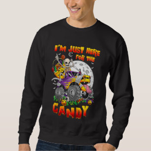 Kids I'm Just Here For The Candy Halloween Monster Sweatshirt