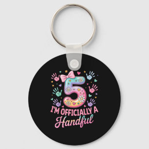 Kids I'm Ly A Handful Five 5th Birthday Girls Boys Key Ring
