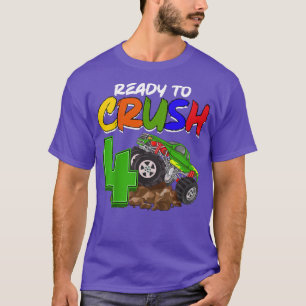 Kids I'm Ready To Crush 4 Monster Truck T-Rex Birt T-Shirt
