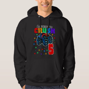 Kids I'm Ready To Crush 5 Monster Truck 5th Birthd Hoodie