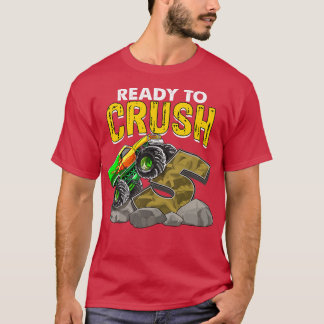 Kids I'm Ready To Crush Being 5 Monster Truck Birt T-Shirt