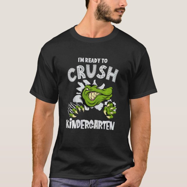 Kids Im Ready To Crush Kindergarten Alligator Croc T-Shirt (Front)