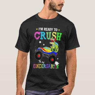 Kids I'm Ready To Crush Kindergarten Dinosaur Back T-Shirt