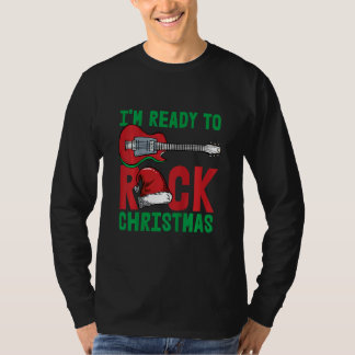 Kids Im Ready To Rock Christmas Pajama Cool Guitar T-Shirt