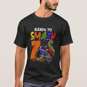 Kids I'm Ready To Smash 7 Monster Truck Rex Birthd T-Shirt