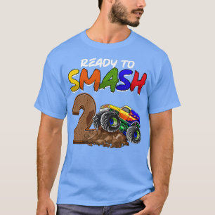 Kids I'm Ready To Smash Being 2 Monster Truck Birt T-Shirt