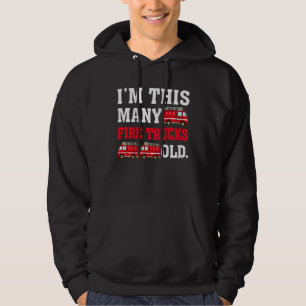 Kids Im This Many Fire Trucks Old Four Year Old B Hoodie