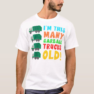 Kids I'M This Many Garbage Trucks Old 4 Year Old T-Shirt