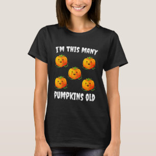 Kids I'm This Many Pumpkins Old Cute Halloween 5t T-Shirt