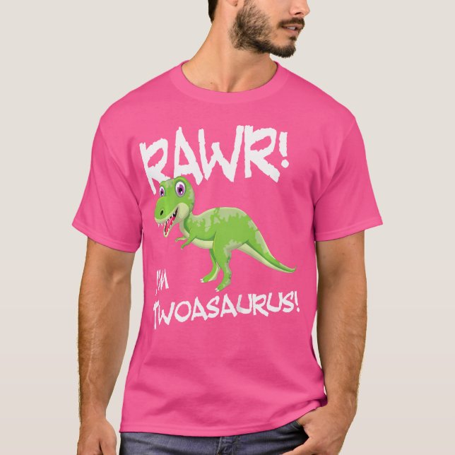 Kids I'M Two Twoasaurus 2Nd Birthday Dinosaur T-Shirt (Front)