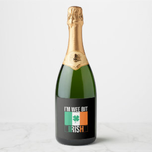Kids I'm Wee Bit Irish Leprechaun Toddler Boy St P Sparkling Wine Label