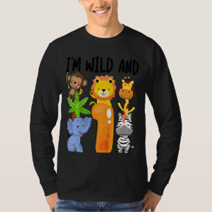Kids I'm Wild And 1 One Zoo 1st Birthday Safari Ju T-Shirt