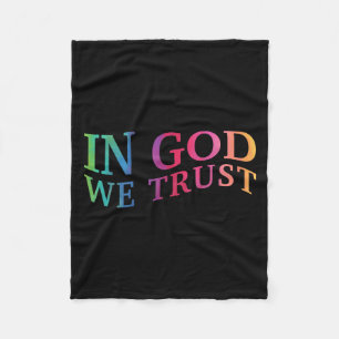 Kids In God We Trust Good Christian Jesus Son Sist Fleece Blanket
