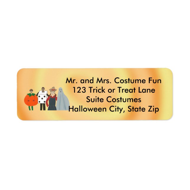 Kids in Halloween Costumes Address Labels (Front)