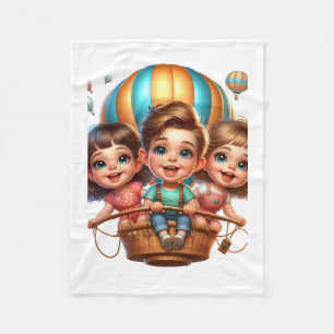 Kids in Hot Air Balloon Blanket