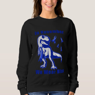 Kids In November We Wear Blue T Rex Toddler Diabet Sweatshirt