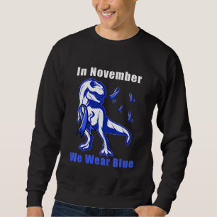 Kids In November We Wear Blue T Rex Toddler Diabet Sweatshirt
