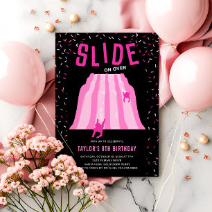 Kids Indoor Playground Pink Birthday Party Invitation