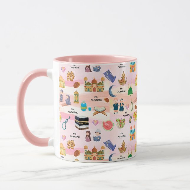 Kids Islamic Mug – Colourful Eid & Ramadan (Left)