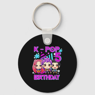 Kids It's My 5th Birthday Cute Chibi Kpop Funn Key Ring
