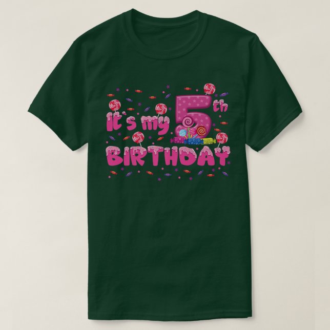Kids It`s my 5th Birthday Candy Bonbons 5 Years ol T-Shirt (Design Front)