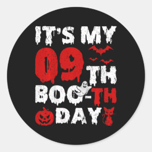 Kids It’s My 9th Boo-th Day Scary 9th Birthday Hal Classic Round Sticker
