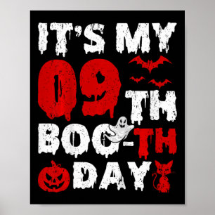 Kids It’s My 9th Boo-th Day Scary 9th Birthday Hal Poster