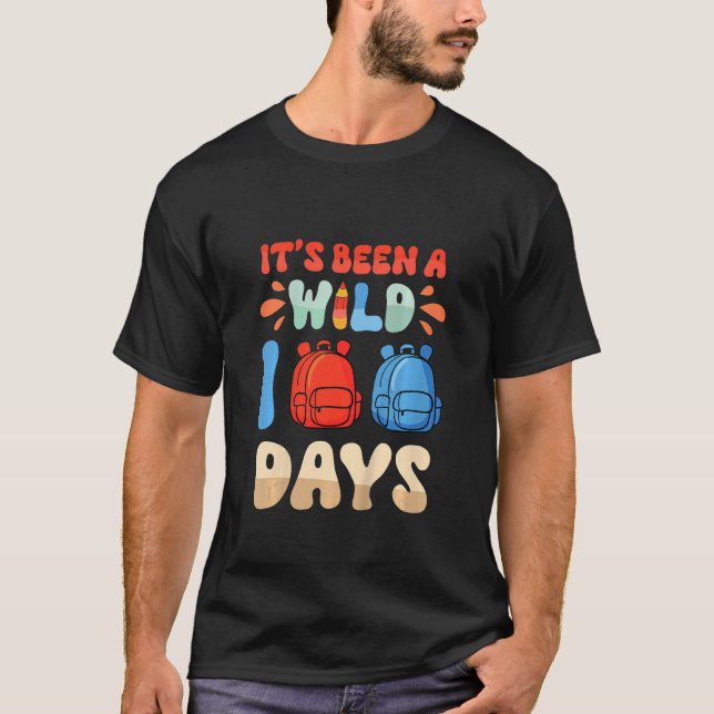 Kids It's been a Wild 100 Days - Backpack T-Shirt (Front)