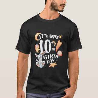 Kids Its My 10Th Birthday Happy Birthday Bunny Gif T-Shirt