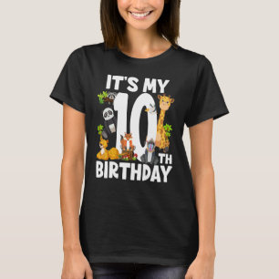 Kids It's My 10th Birthday Zoo Jungle Safari 10 Ye T-Shirt