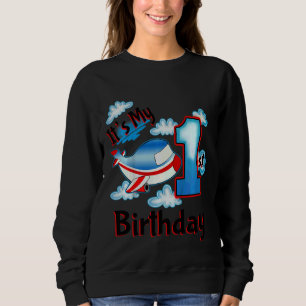 Kids It's My 1st Birthday  Birthday Planes For 1 Y Sweatshirt