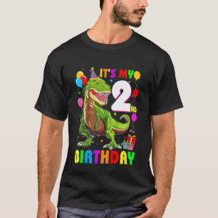 Kids It's My 2nd Birthday Happy 2 Year Rex 3 T-Shirt