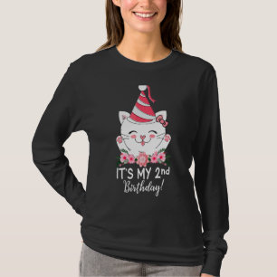 Kids Its My 2nd Birthday Kitty Cat 2 Year Olds Gi T-Shirt