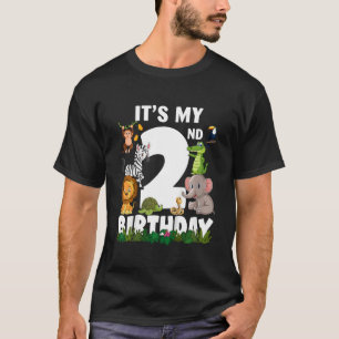 Kids It's My 2nd Birthday Zoo Jungle Safari 2 Year T-Shirt