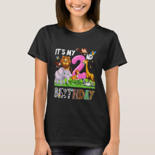 Kids It's My 2nd Birthday Zoo Jungle Safari 4 Year T-Shirt