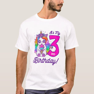 Kids It's My 3Rd Birthday Ice Cream Rainbow Unicor T-Shirt