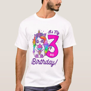 Kids It's My 3Rd Birthday Ice Cream Rainbow Unicor T-Shirt
