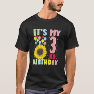 Kids It's My 3rd Birthday Sunflower 3 Years Old Bi T-Shirt