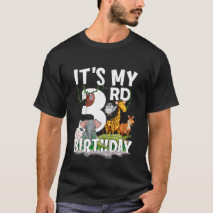 Kids It's My 3rd Birthday Zoo Jungle Safari 3 Year T-Shirt