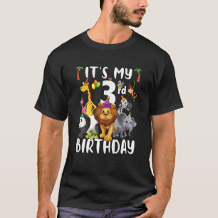 Kids Its My 3rd Birthday Zoo  Safari Jungle Animal T-Shirt