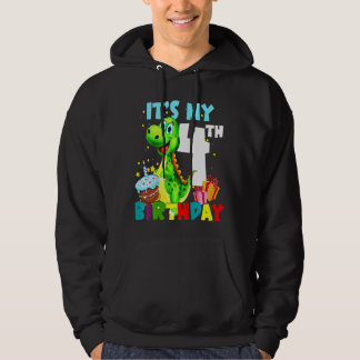 Kids Its My 4th Birthday Boys Happy 4 Year Old Bo Hoodie