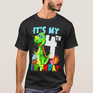 Kids Its My 4th Birthday Boys Happy 4 Year Old Bo T-Shirt