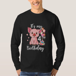 Kids It's My 4th Birthday  Cute Pigs   For Girl T-Shirt