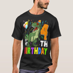 Kids Its My 4th Birthday Happy 4 Year Old Dino T R T-Shirt