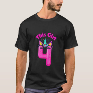 Kids It's My 4th Birthday Happy 4 Years Old Unicor T-Shirt