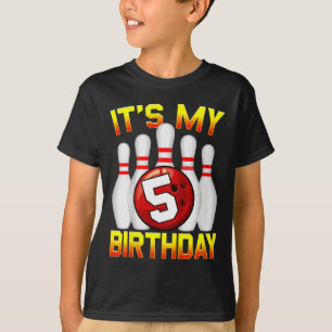 Kids It's My 5th Birthday Bowling 5 Years Old Birt T-Shirt