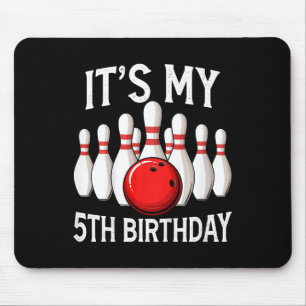 Kids It's My 5th Birthday Bowling Bowler 5 Years O Mouse Pad