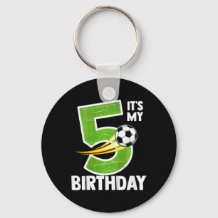 Kids It's My 5th Birthday Boy Soccer Ll 5 Year Old Key Ring