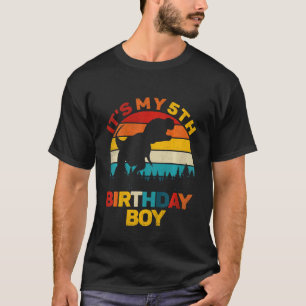 Kids It's My 5th Birthday Boys Dinosaur Rex Five Y T-Shirt